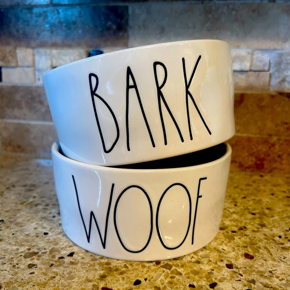 Rae Dunn Woof & Bark Dog Bowls
Dishes